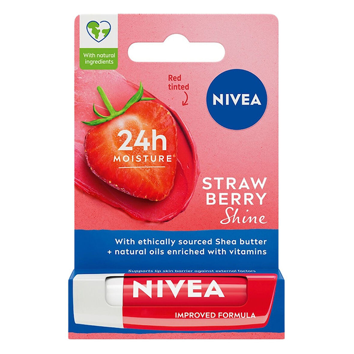 NIVEA Çilek & Doğal Yağlar Dudak Bakım Kremi 4.8 Gr