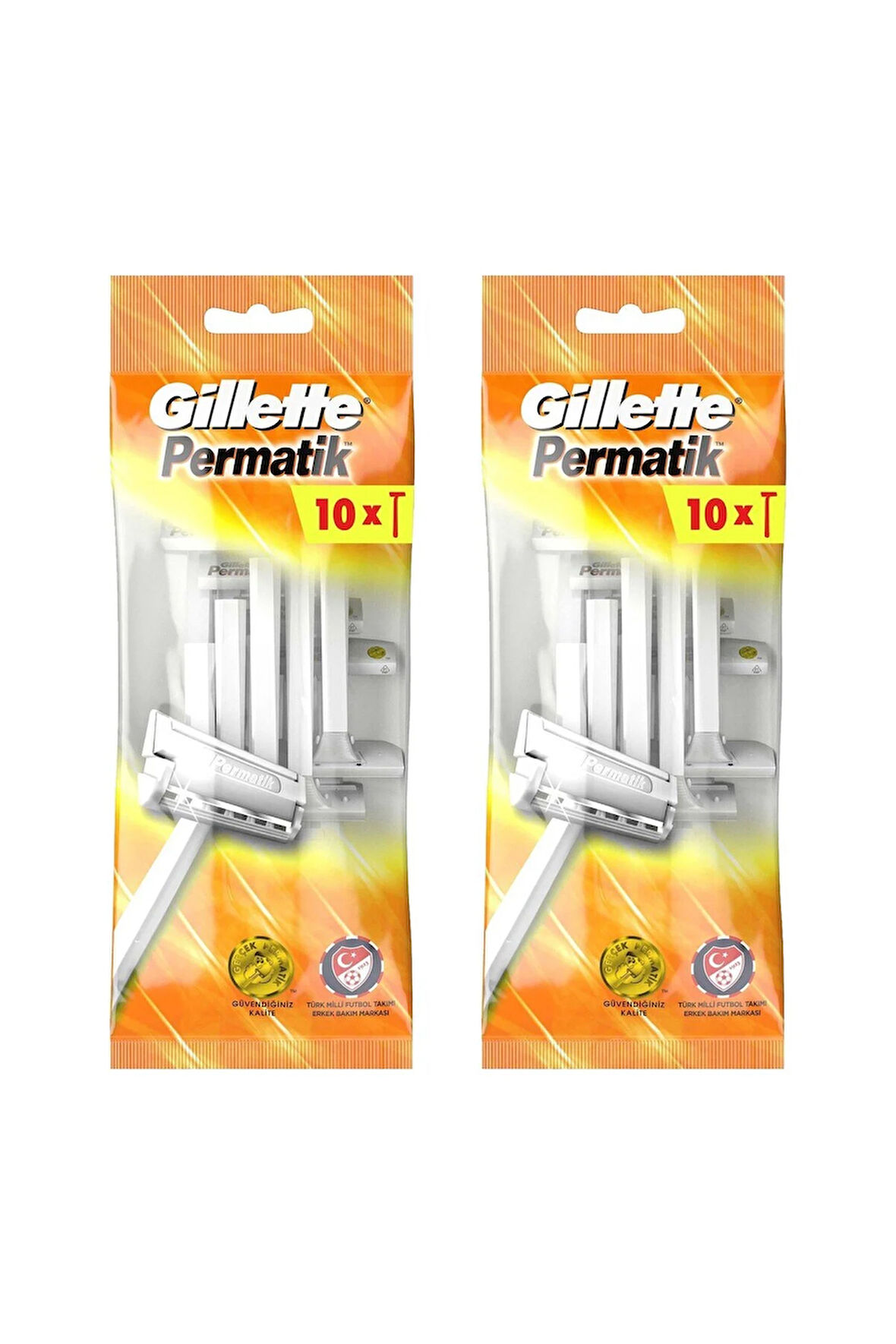 Gillette Permatik Tek Bıçaklı 10 lu Poşet x 2 Adet