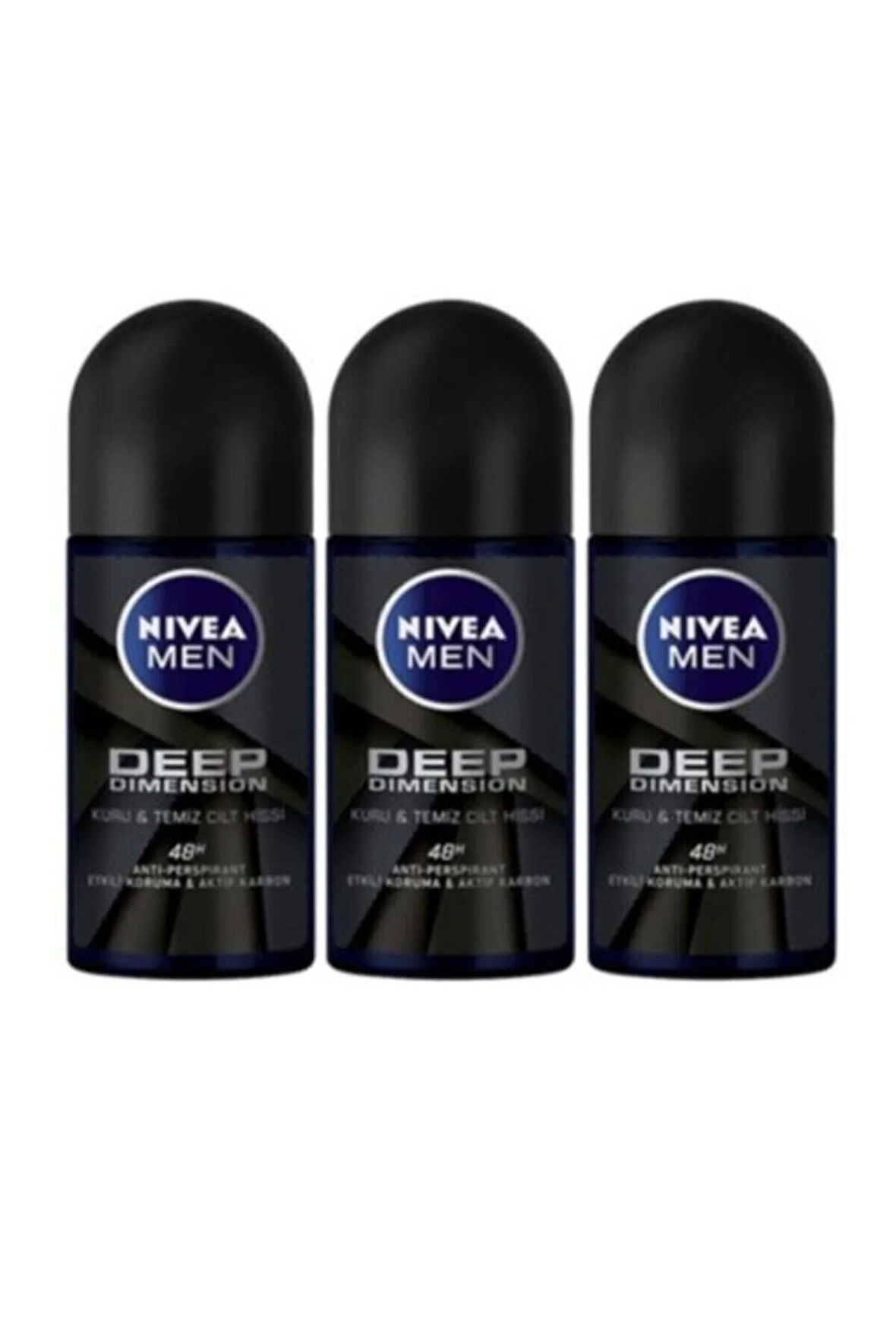 NIVEA Men Deep Dimension 48h Roll On 50 ml X 3 Adet