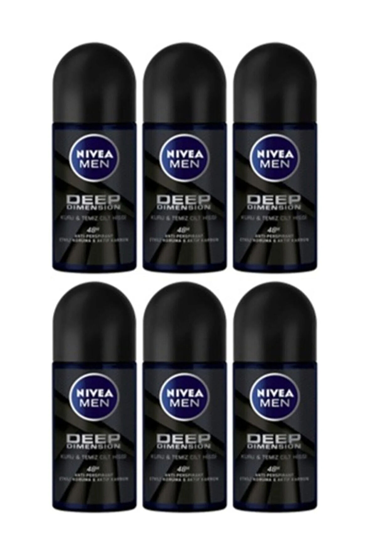 NIVEA Men Deep Dimension 48h Roll On 50 ml X 6 Adet