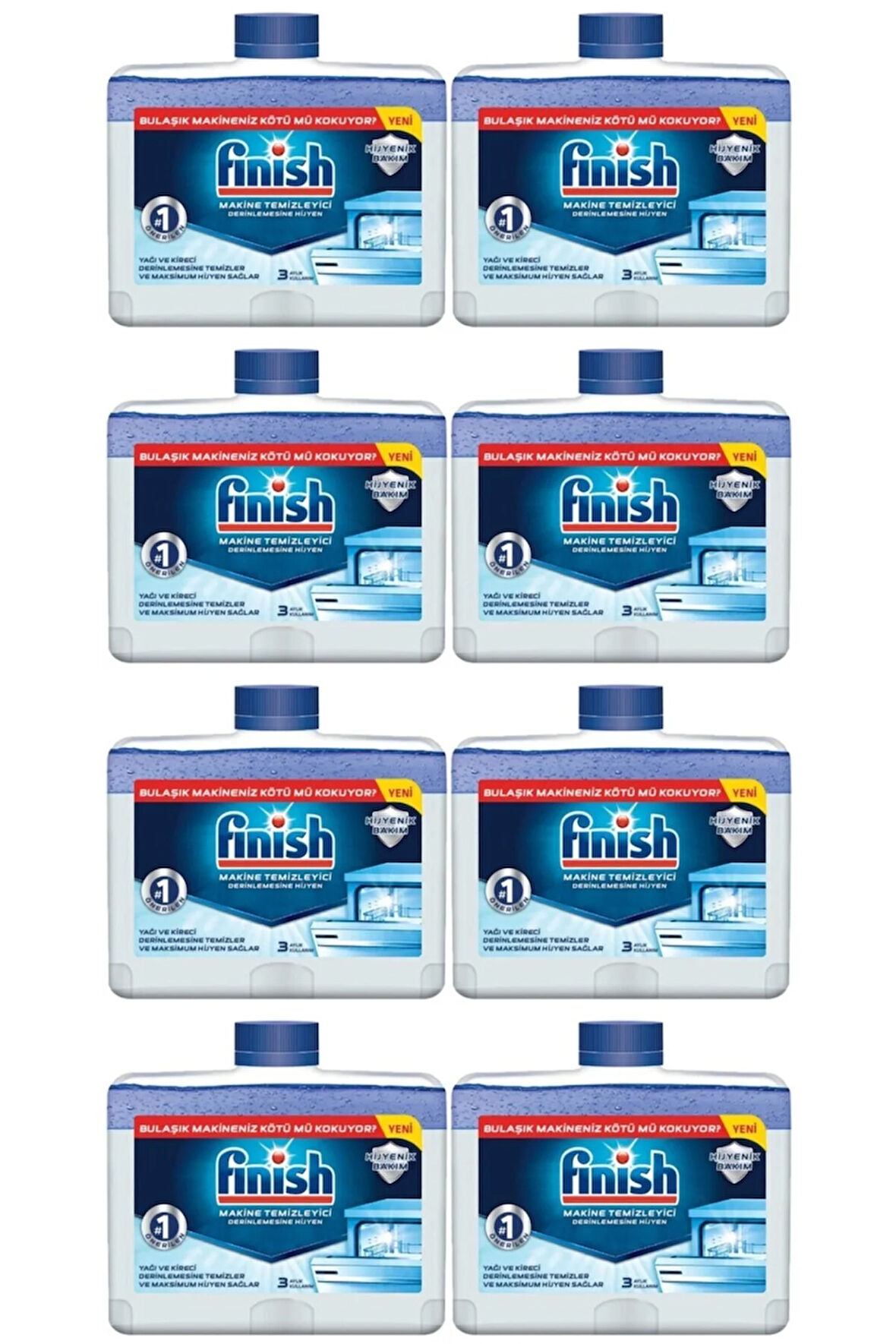 Finish Makine Temizleyici Sıvı 250 Ml 8 Adet