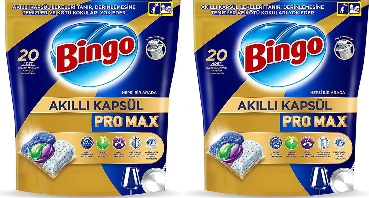 Bingo Akıllı Kapsül Pro Max Bulaşık Makinesi Tableti 2 x 20'li