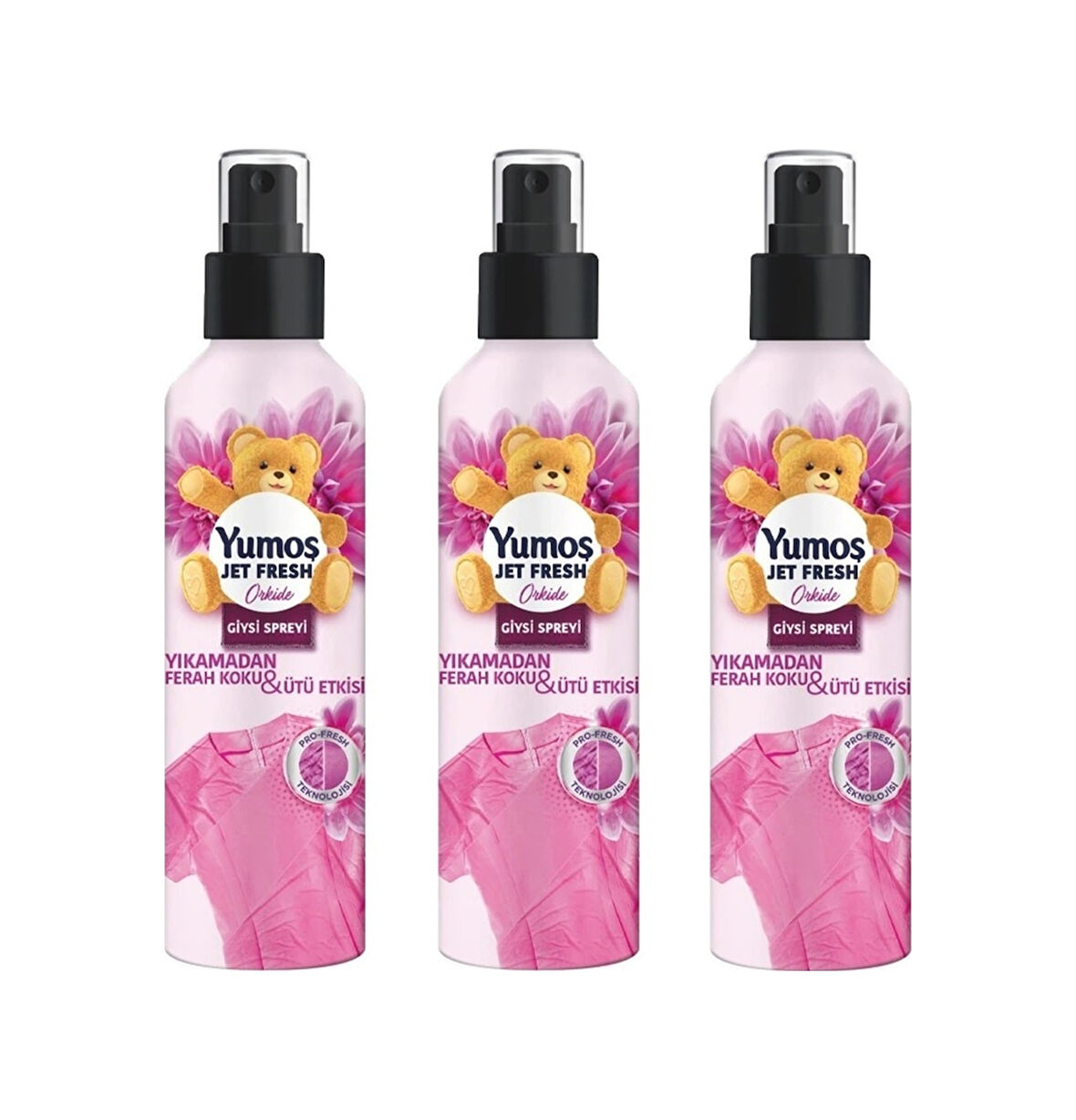 Yumoş Jet Fresh Giysi Spreyi Orkide 3 x 200 ML