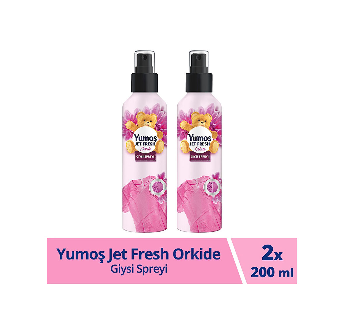 Yumoş Jet Fresh Giysi Spreyi Orkide 2 x 200 ML
