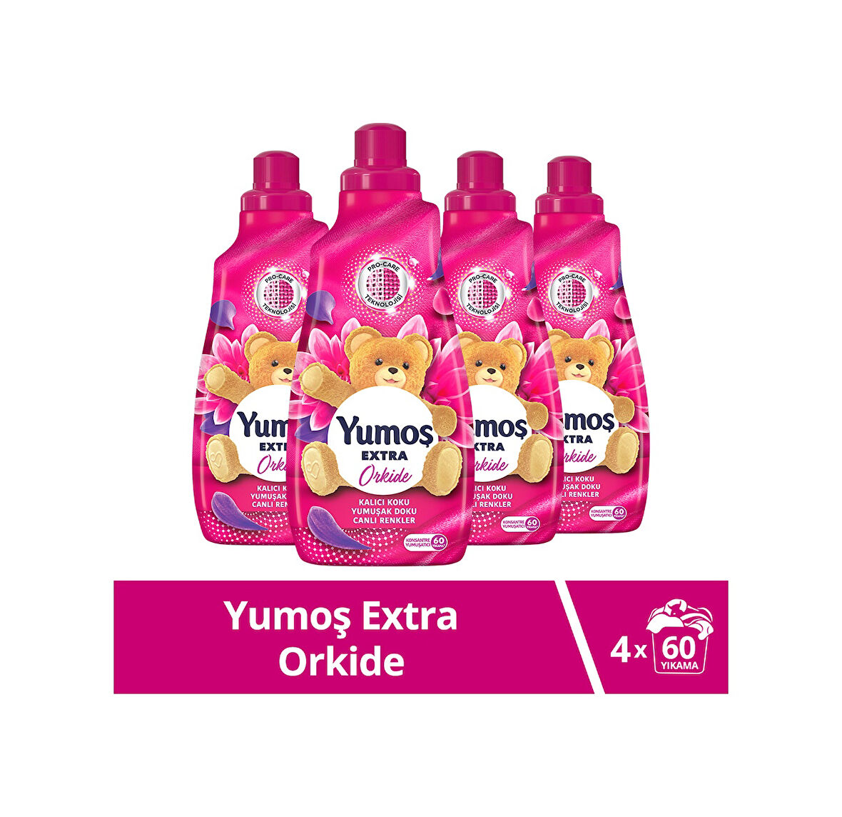 Yumoş Çamaşır Yumuşatıcısı Extra Konsantre Orkide 4 x 1440 ML