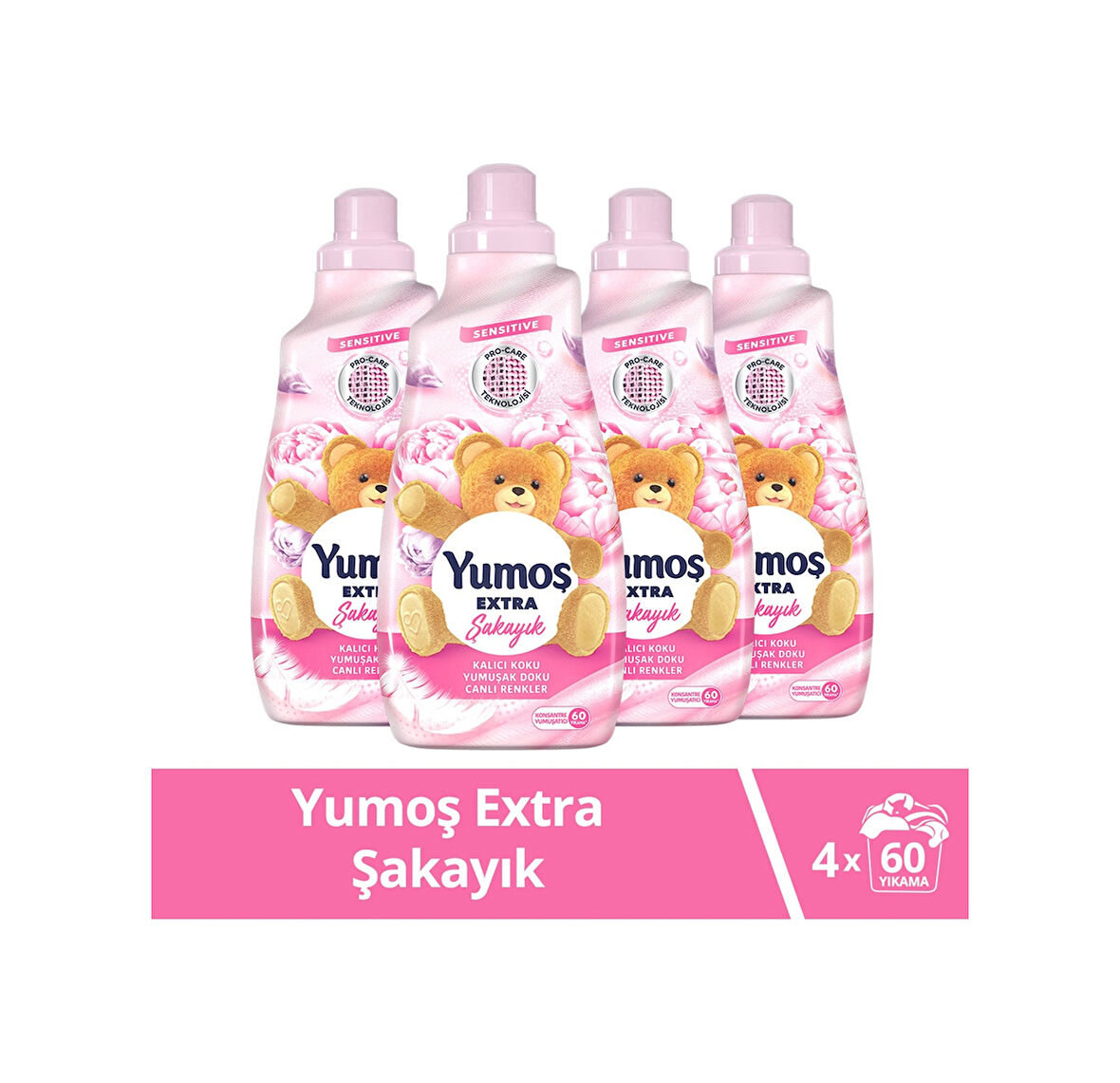 Yumoş Extra Konsantre Çamaşır Yumuşatıcısı Şakayık 4 x 1440 ML