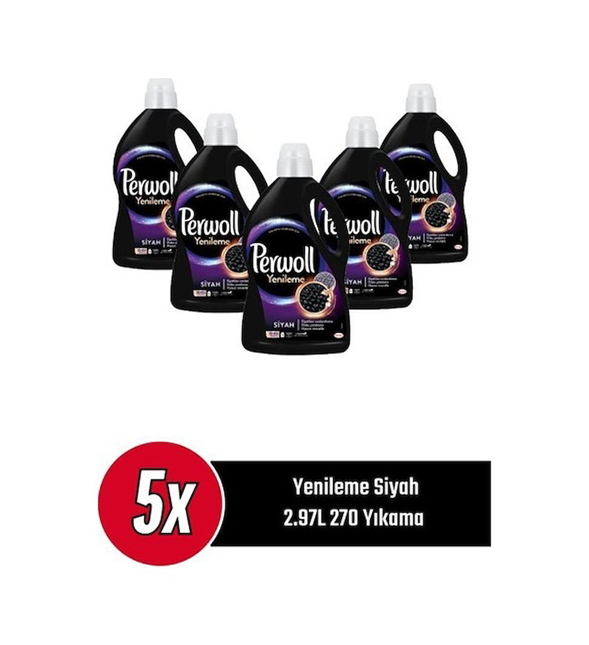 Perwoll Siyah Sıvı Çamaşır Deterjanı 5 x 2970 ML