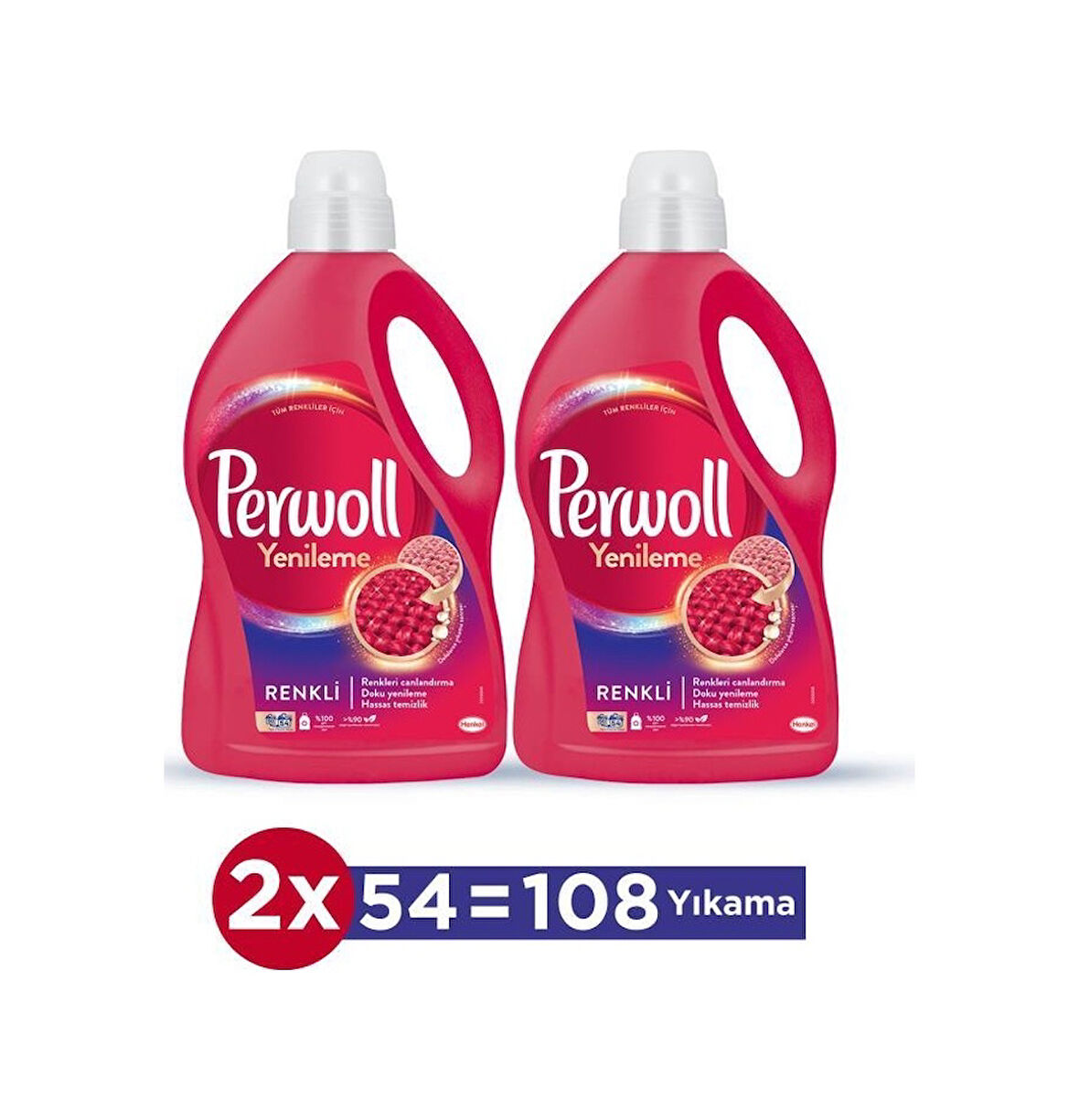 Perwoll Renkli Yenileme Hassas Bakım Sıvı Çamaşır Deterjanı 2 x 2970 ML