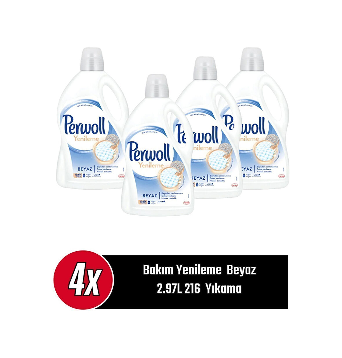 Perwoll Beyazlar Sıvı Çamaşır Deterjanı 4 x 2970 ML