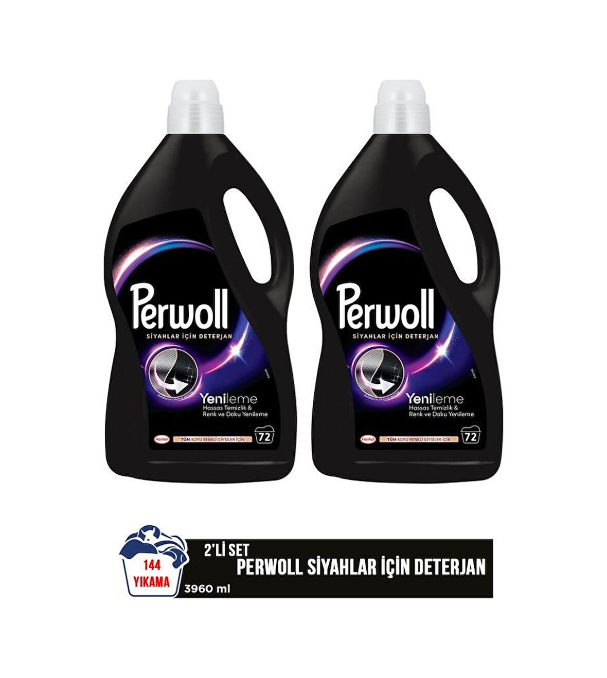 Perwoll Hassas Bakım Siyah Yenileme Sıvı Çamaşır Deterjanı 2 x 3960 ML