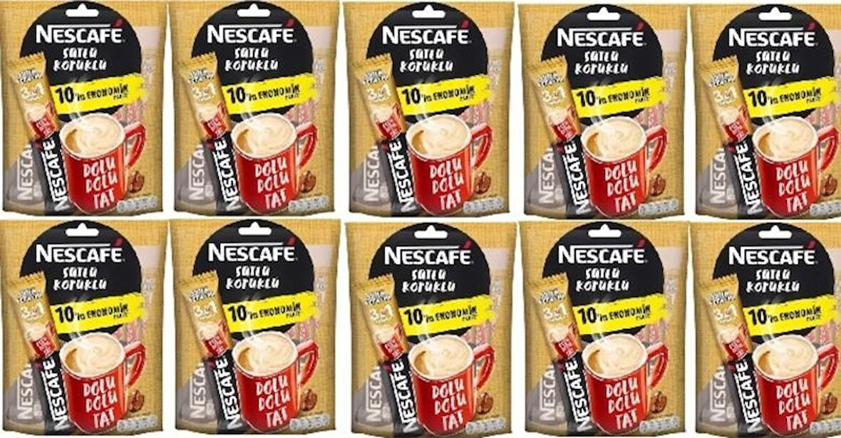 Nescafe 3'ü 1 Arada Sütlü Köpüklü Kahve 10'lu 10 x 17.4 G
