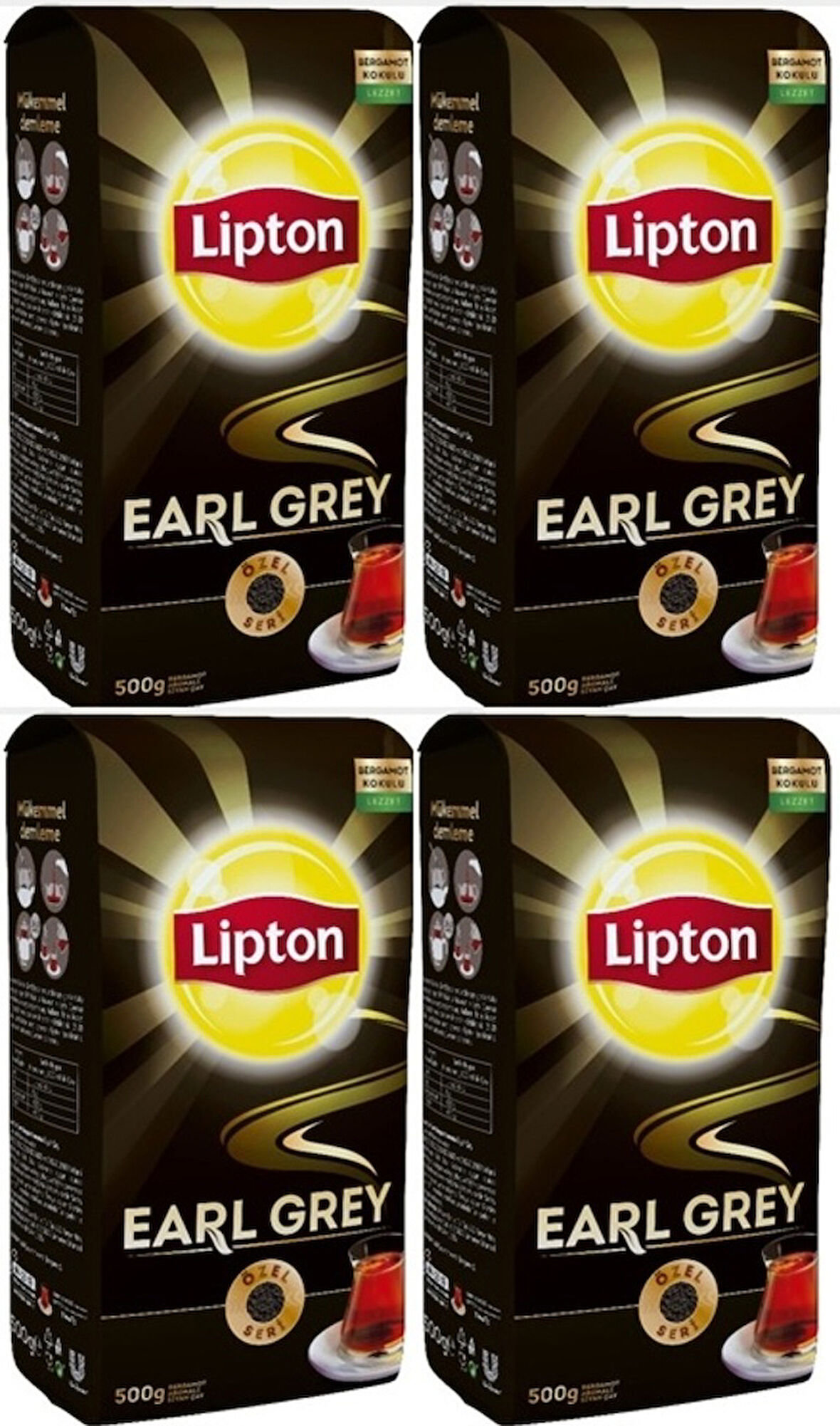 Lipton Earl Grey Bergamot Aromalı Siyah Dökme Çay 4 x 500 G