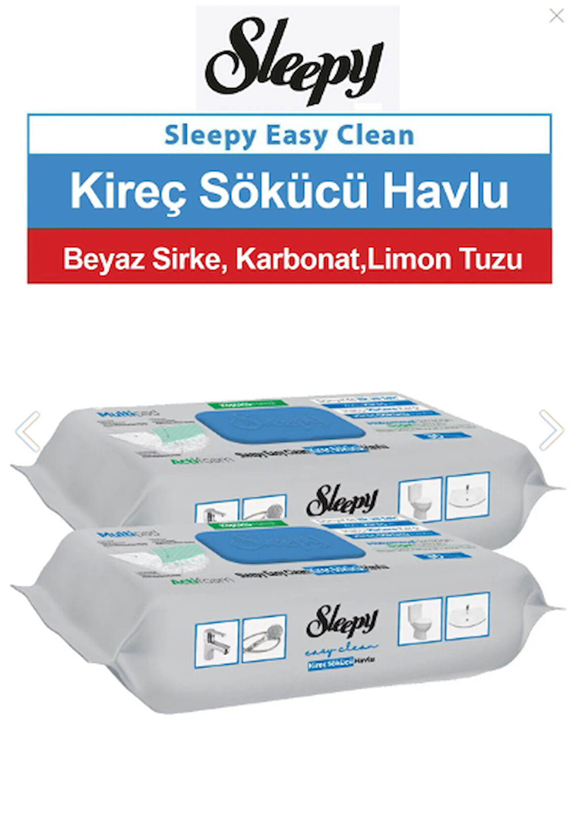 Sleepy Yüzey Temizleme Havlusu Kireç Sökücü 2 x 30'lu