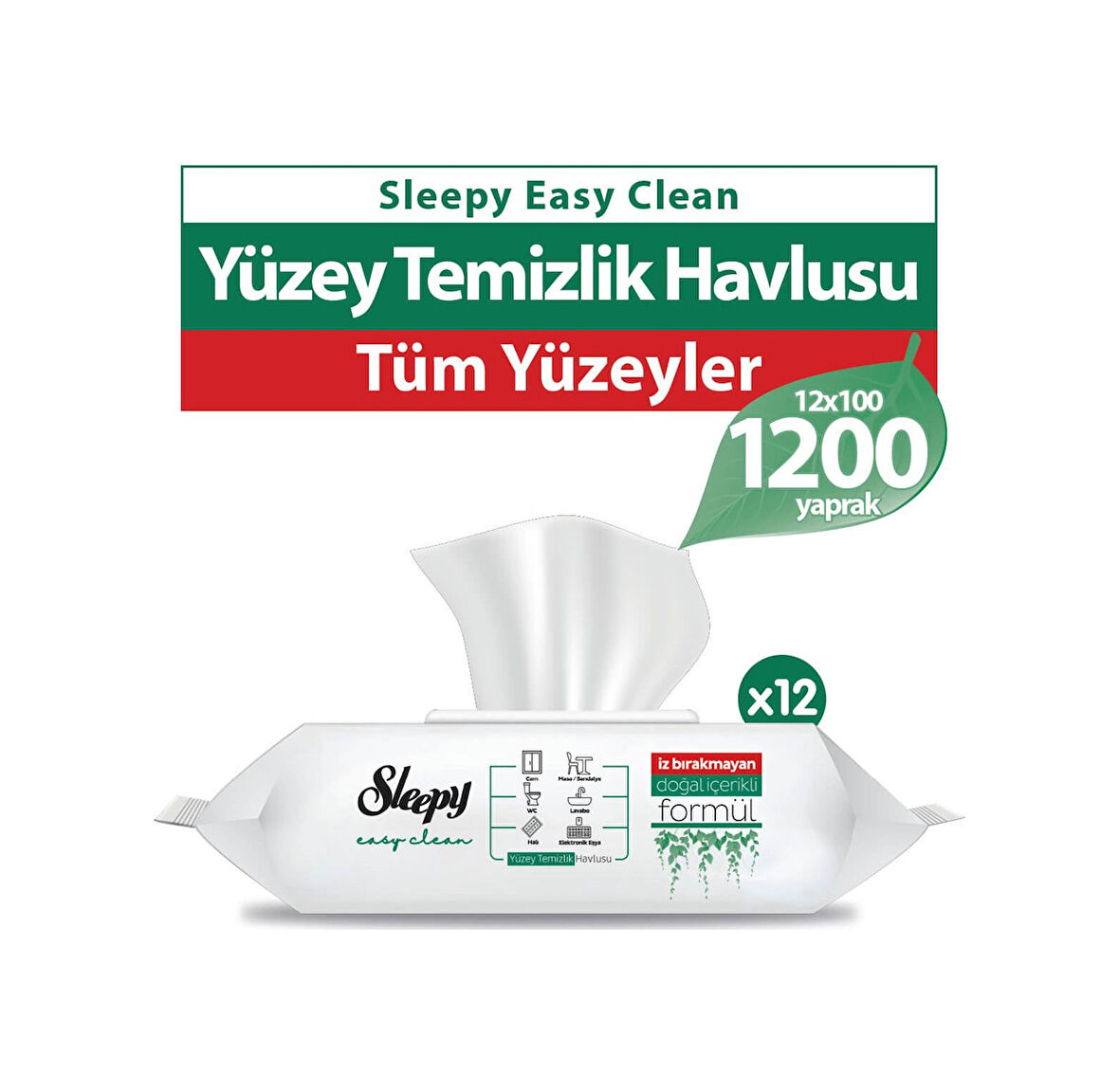 Sleepy Easy Clean Yüzey Temizlik Havlusu&Mendili 12X100 (1200 Yaprak)