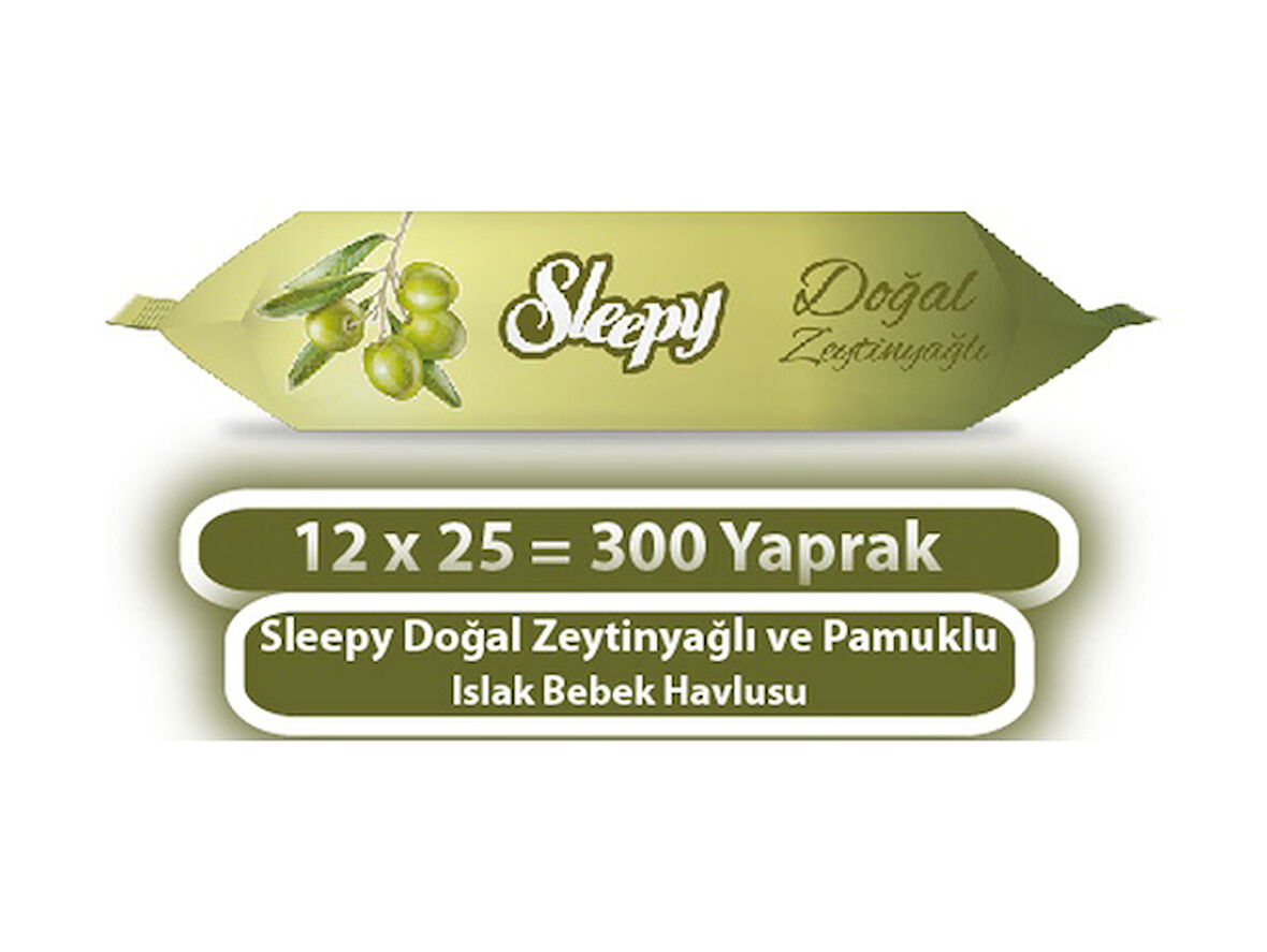 Sleepy Doğal Zeytinyağlı Ve Pamuklu Islak Bebek Havlusu 12X25