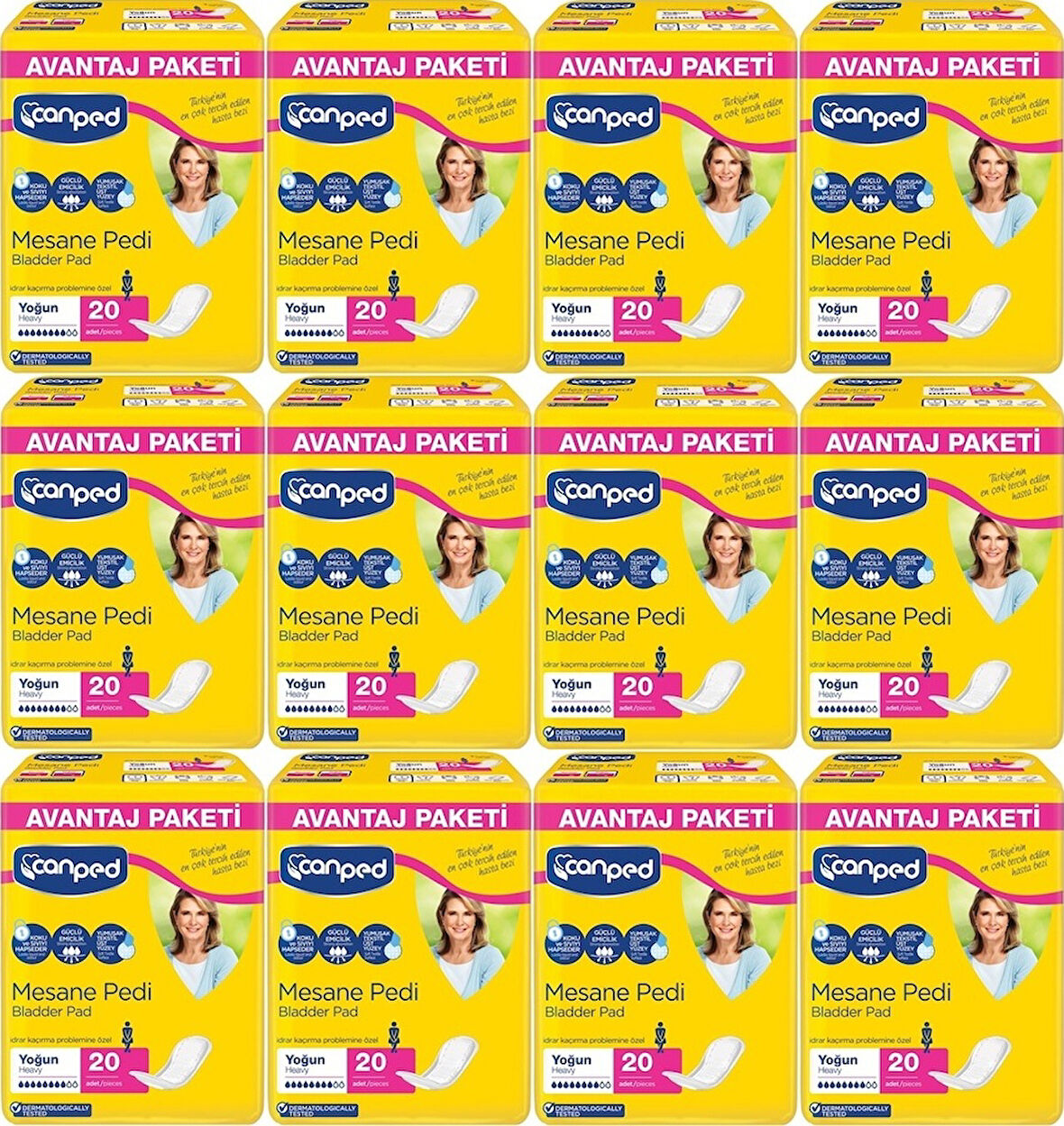 Canped Mesane Pedi Avantaj Paketi Yoğun Büyük Boy L 20'Li x 12 240 Adet