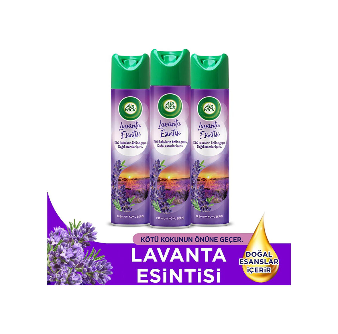 Air Wick Aerosol Lavanta Esintisi 3x300 Ml Lavanta 