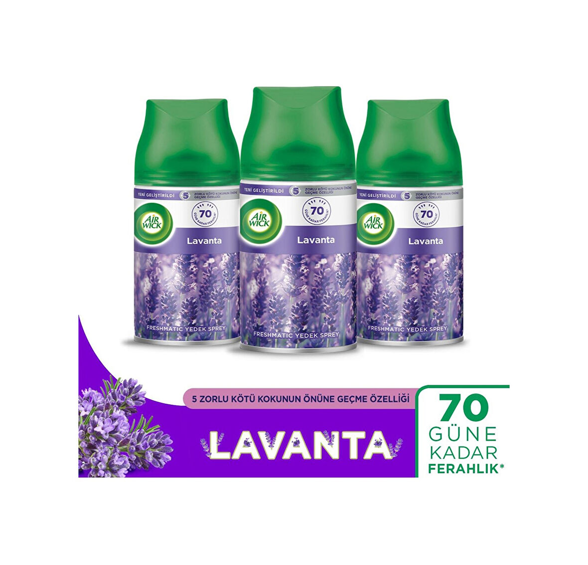 Air Wick Oda Kokusu Freshmatic Makine Yedek Spreyi Lavanta 3x250ml Lavanta 