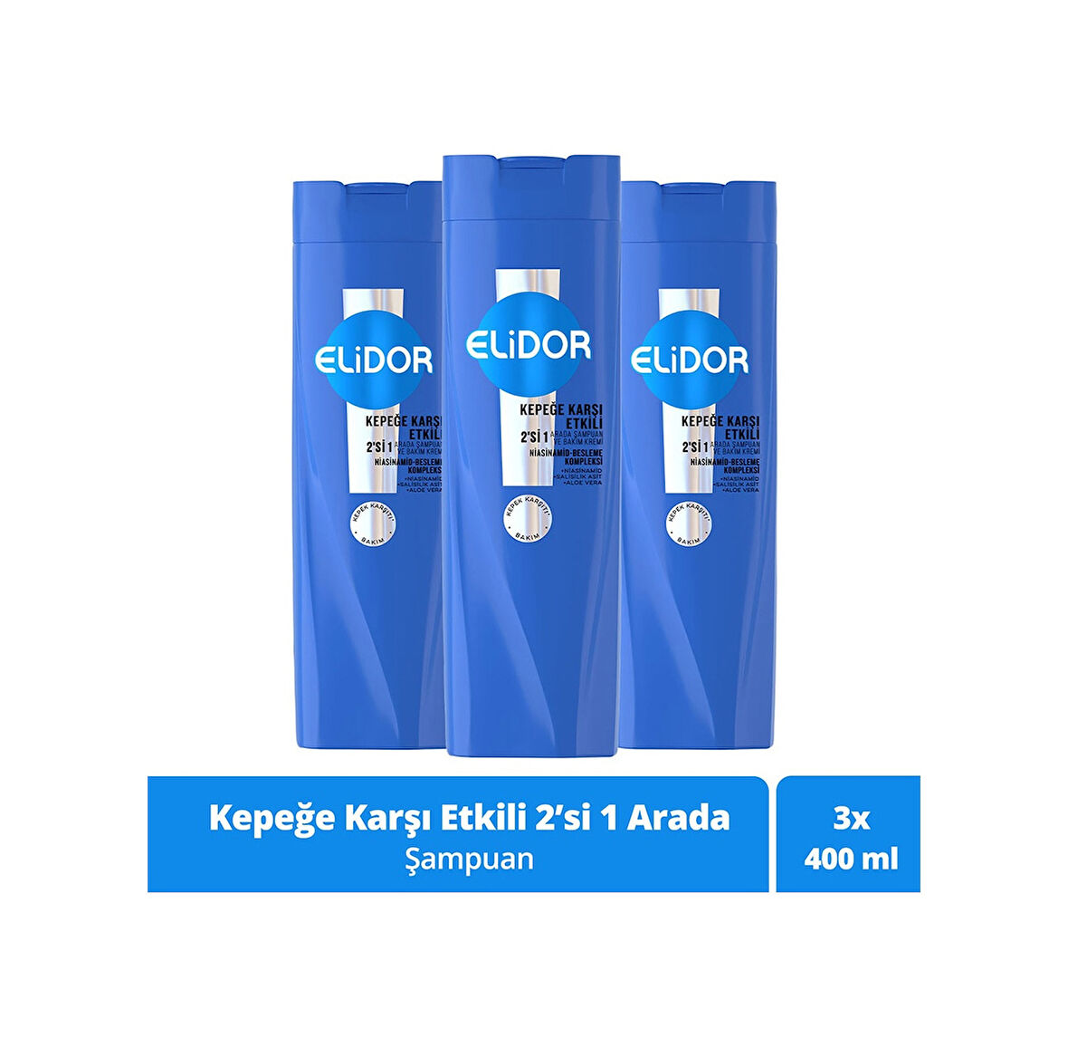 Elidor 2'si 1 Arada Kepeğe Karşı Etkili Şampuan 3 x 400 ML