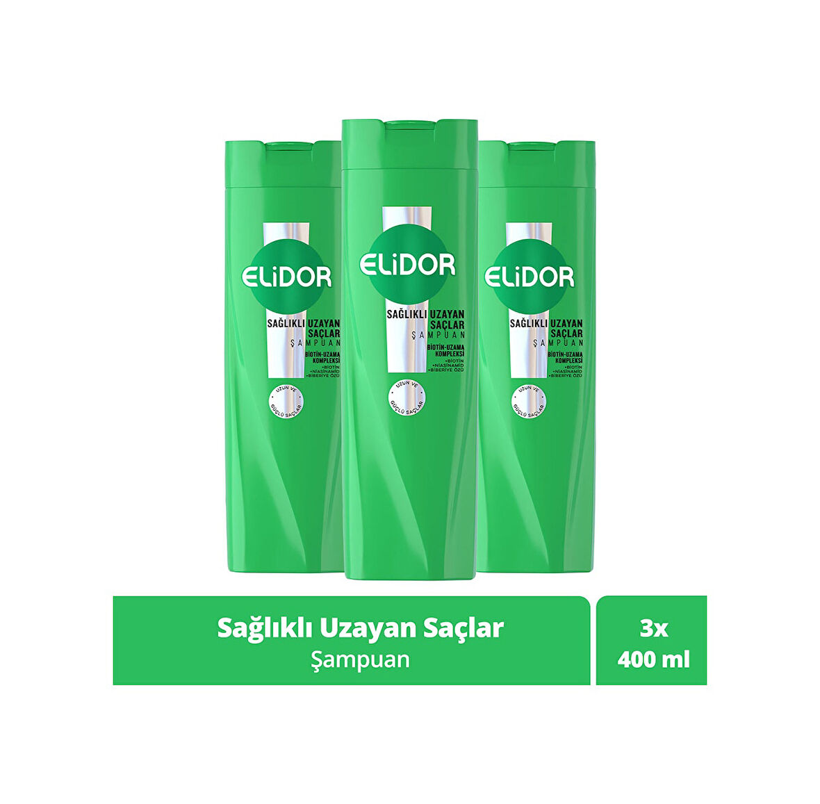 Elidor Sağlıklı Uzayan Saçlar Bakım Şampuanı 3 x 400 ML