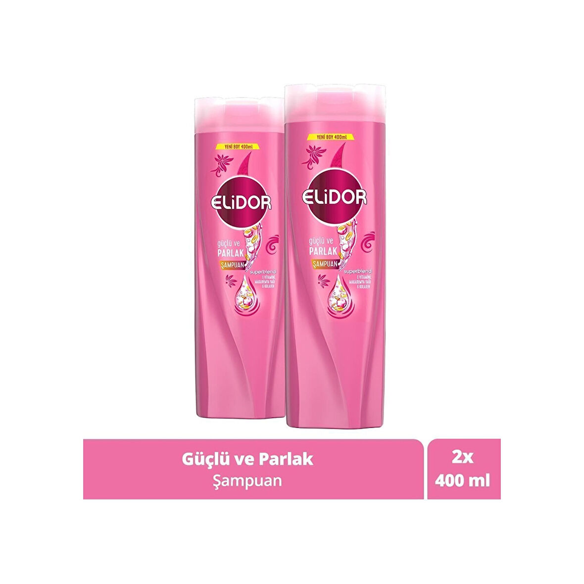 Elidor Superblend Güçlü ve Parlak Saç Bakım Şampuanı 2 x 400 ML﻿