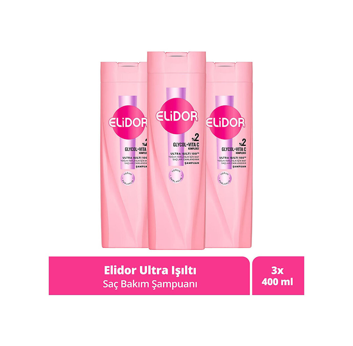 Elidor Saç Bakım Şampuanı Ultra Işıltı Yoğun Parlaklık 400 Ml X3 