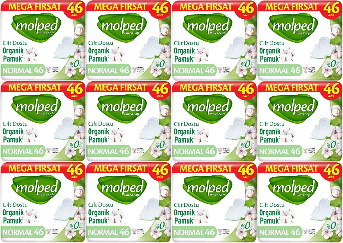 Molped Pure&soft Hijyenik Ped Normal 552 12pk 46 Adet Mega Pk 