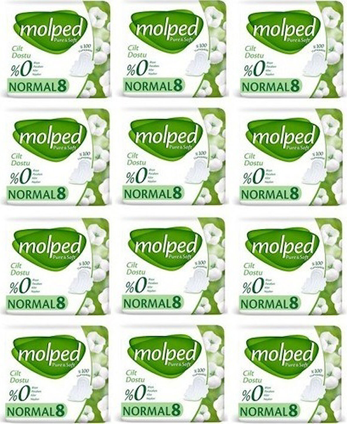 Molped Pure & Soft Hijyenik Ped Normal 8'li x 12