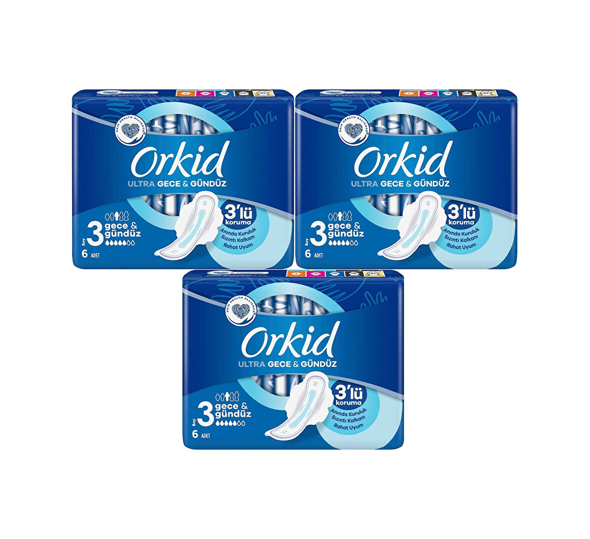 Orkid Ultra Extra Hijyenik Ped Gece & Gündüz 3 x 6'lı
