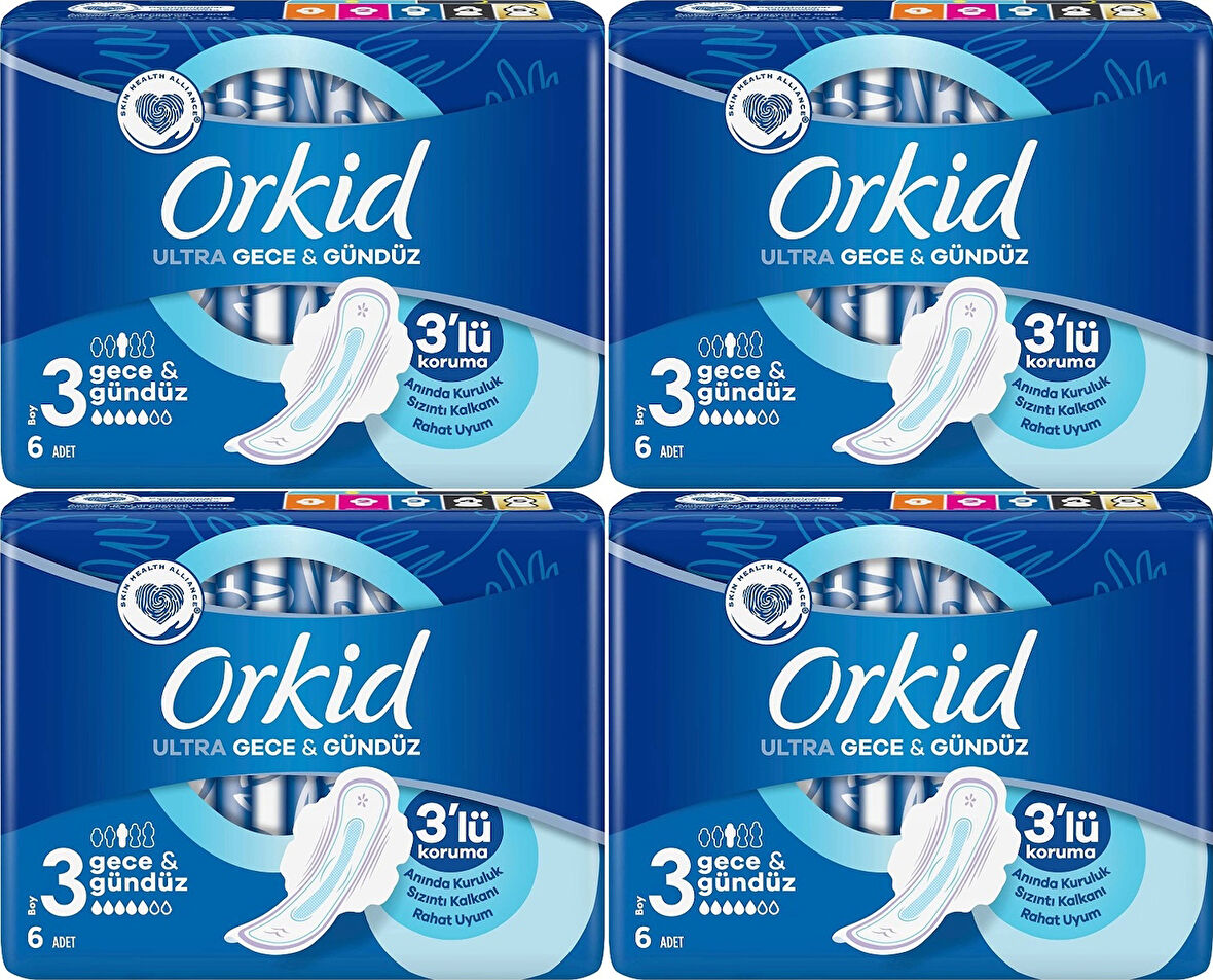 Orkid Ultra Extra Hijyenik Ped Gece & Gündüz 4 x 6'lı