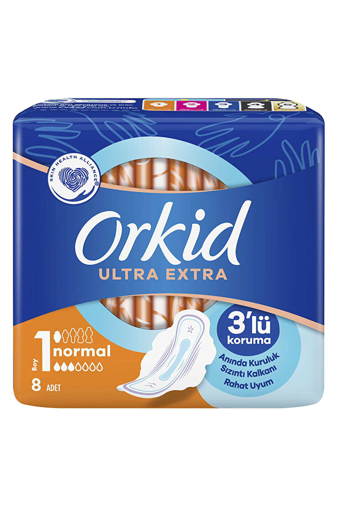 Orkid Ultra Extra Hijyenik Ped Normal 8'li 3 Paket