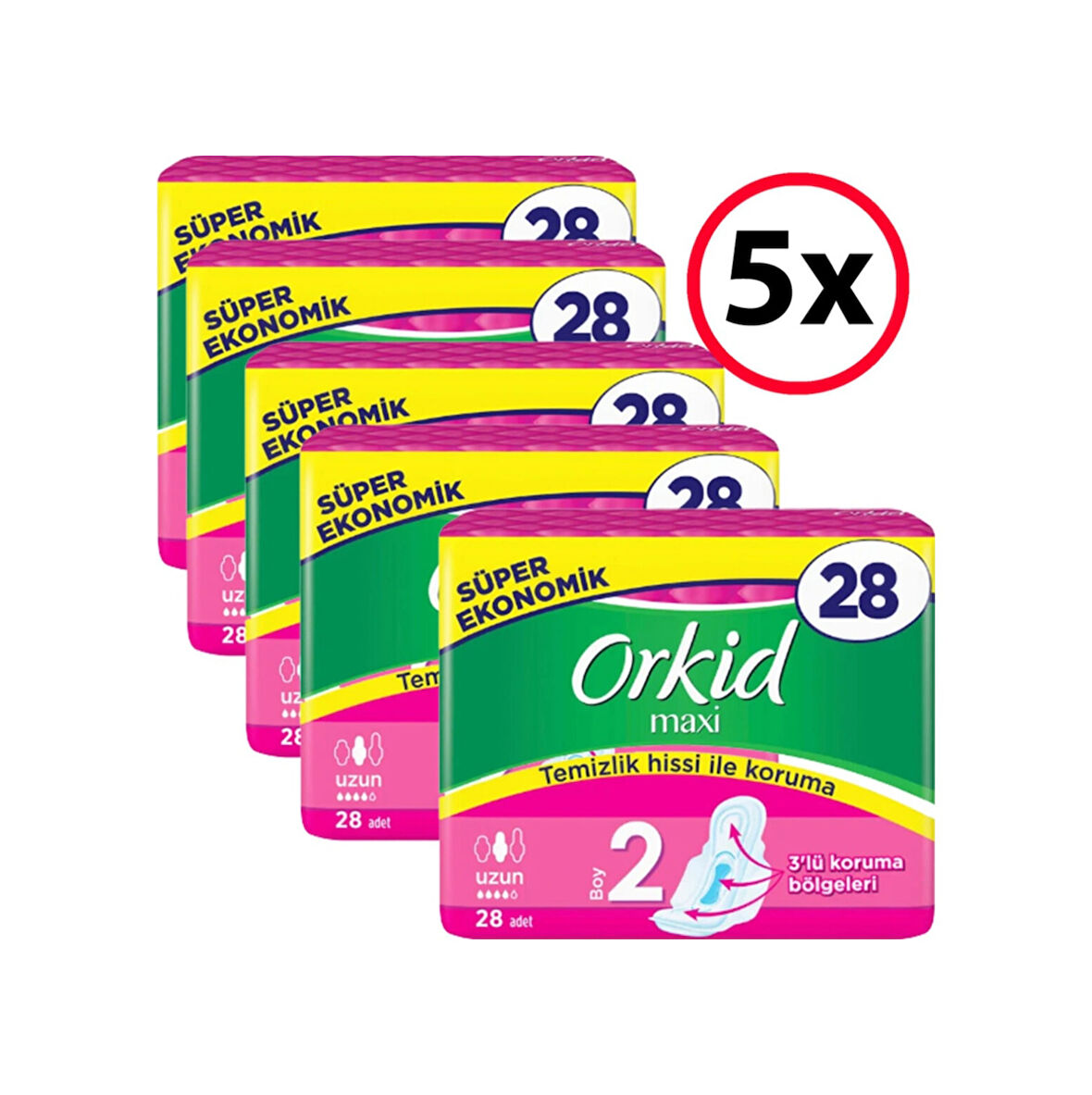 Orkid Maxi Uzun Ped 28'Li 5 Adet