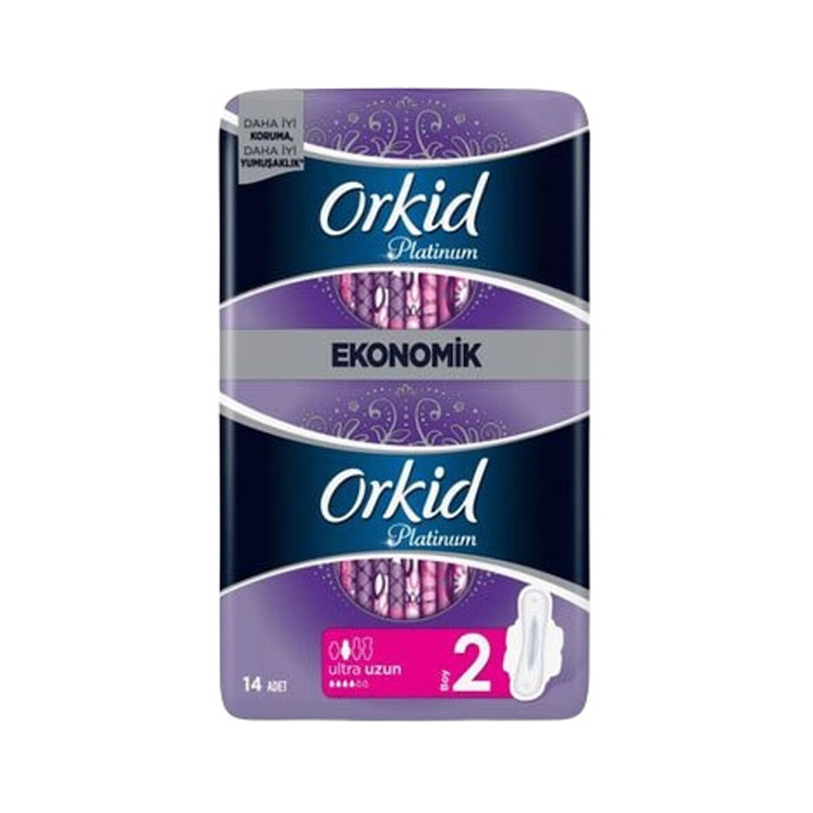 Orkid Platinum Hijyenik Ped Uzun Ekonomik Paket 14'lü
