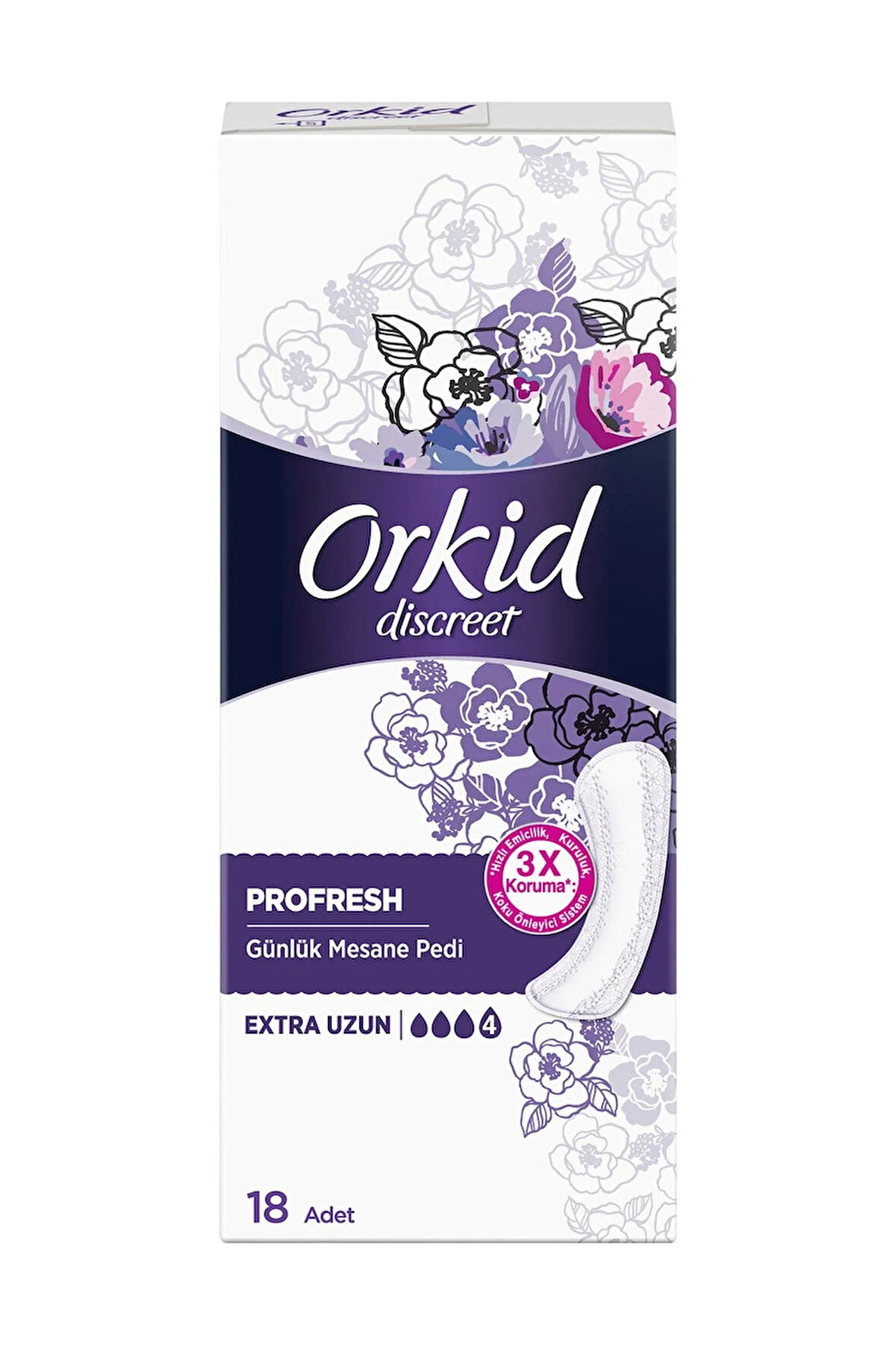 Orkid Profresh Günlük Mesane Pedi Extra Uzun 18'li
