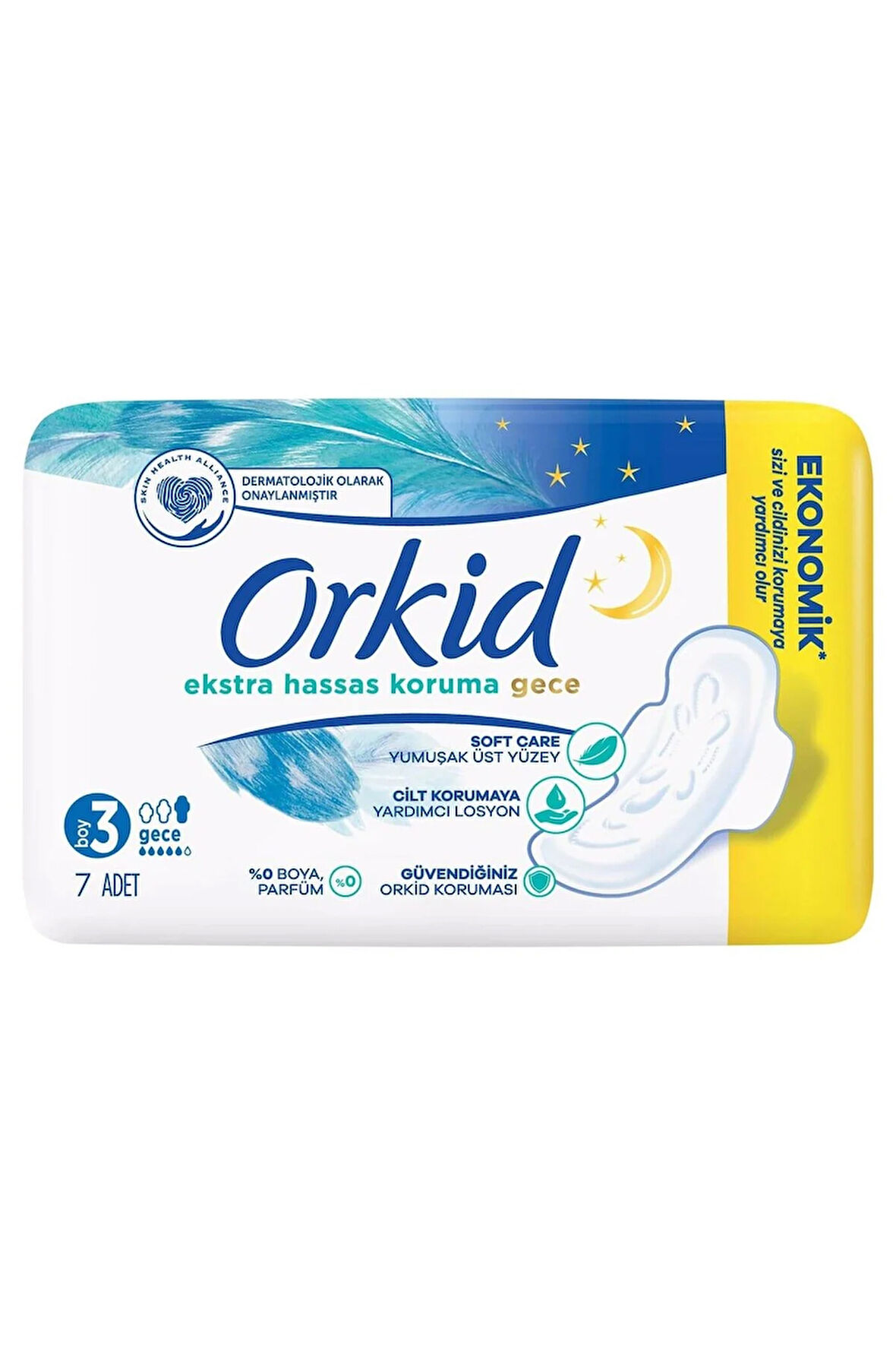 Orkid Extra Hassas Koruma Gece Hijyenik Ped 7'li