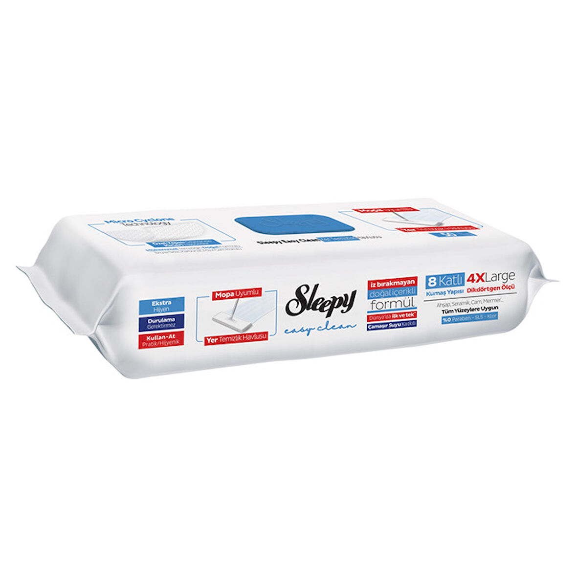 Sleepy Easy Clean Çamaşır Suyu Katkılı Yüzey Temizlik Havlusu Mopa Uyumlu 4xl 50'li