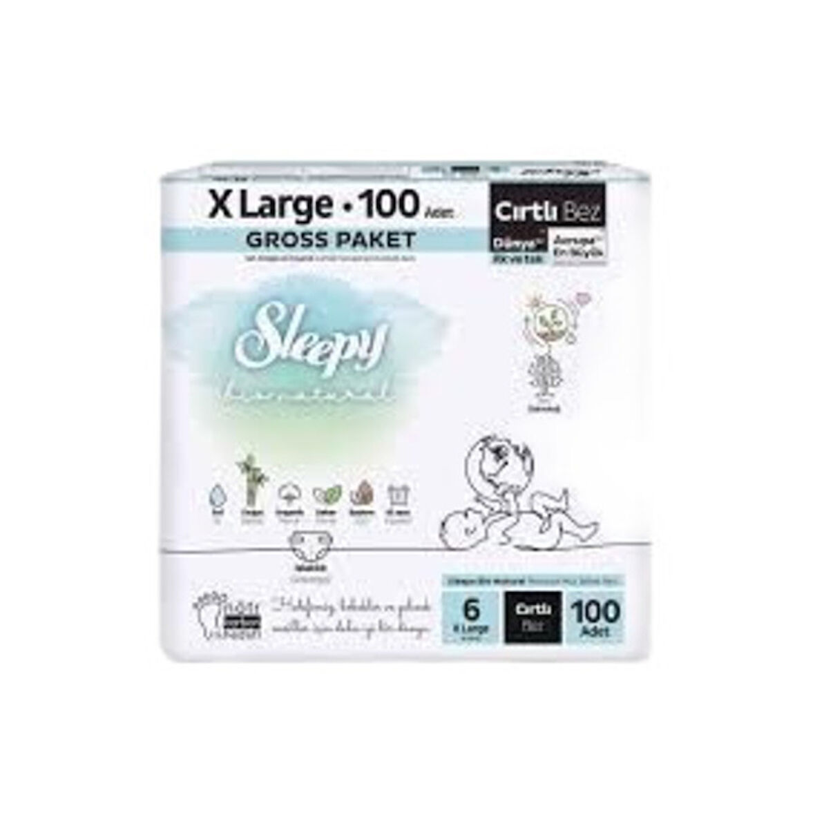 Sleepy Bio Natural Bebek Bezi Gross Paket 100 Adet