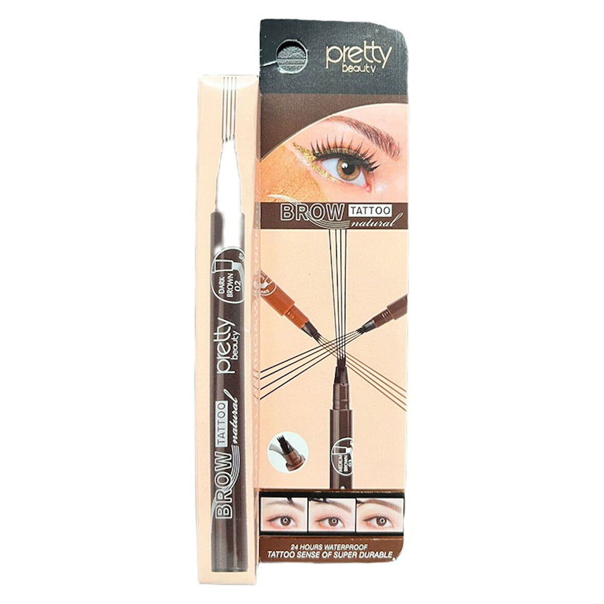 Pretty Beauty Waterproof Kaş Kalemi Koyu Kahve