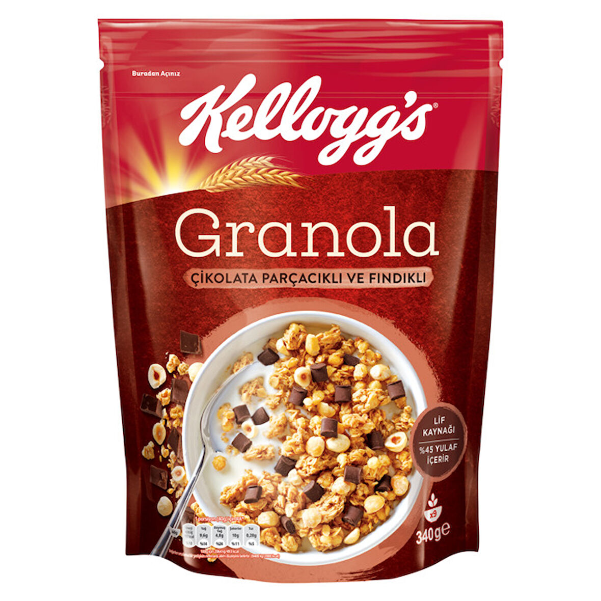 Kellogg's Kellogg's Granola Çikolata Ve Fındıklı 340 Gr