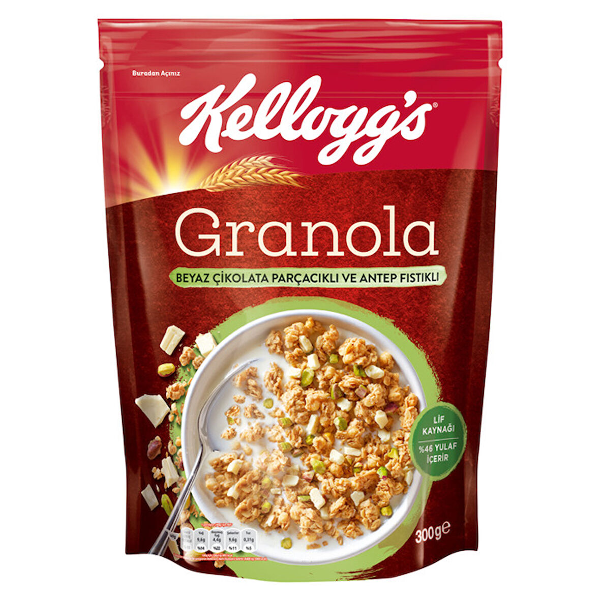 Kellogg's Kellogg's Granola Beyaz Çikolatalı Ve Antep Fıstıklı 300 Gr