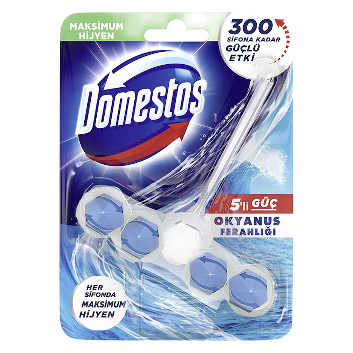 Domestos 5'li Güç Tuvalet Bloğu Okyanus Ferahlığı 50 Gr