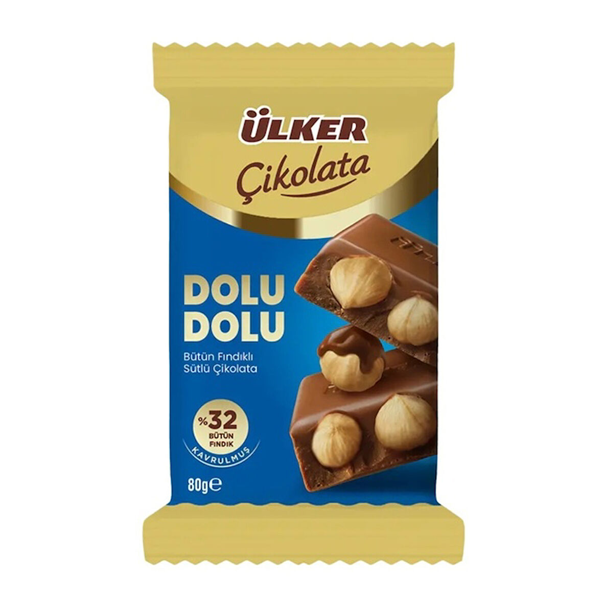 Ülker %32 Fındıklı Kare Çikolata 80 Gr