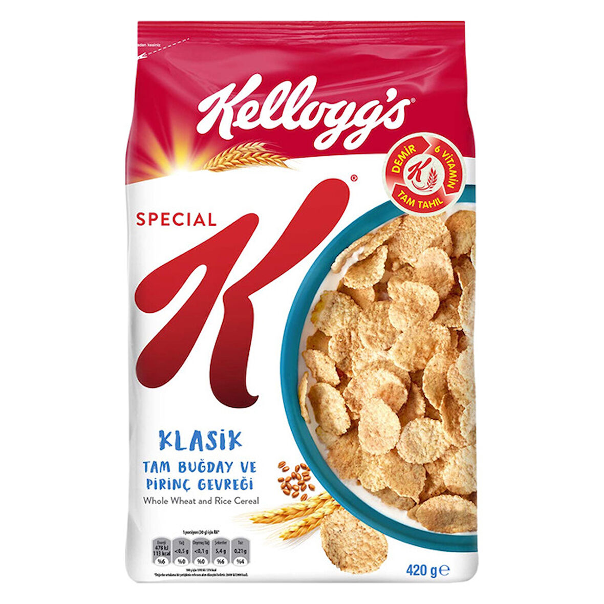 Kellogg's Special K Klasik Tam Buğday Ve Pirinç Gevreği 420 Gr