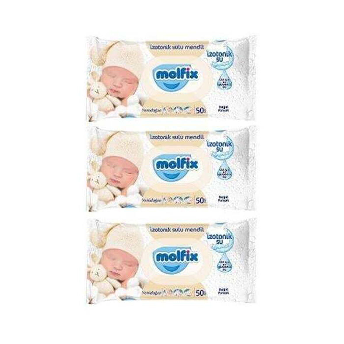 Molfix Islak Mendil Yenidoğan İzotonik Sulu 3x50 150'li