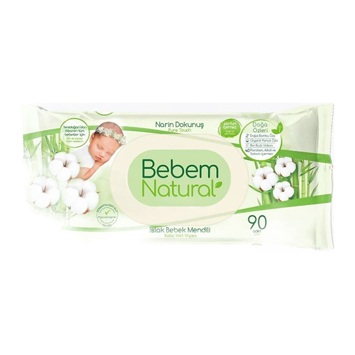 Bebem Natural Mendil Islak 90'lı