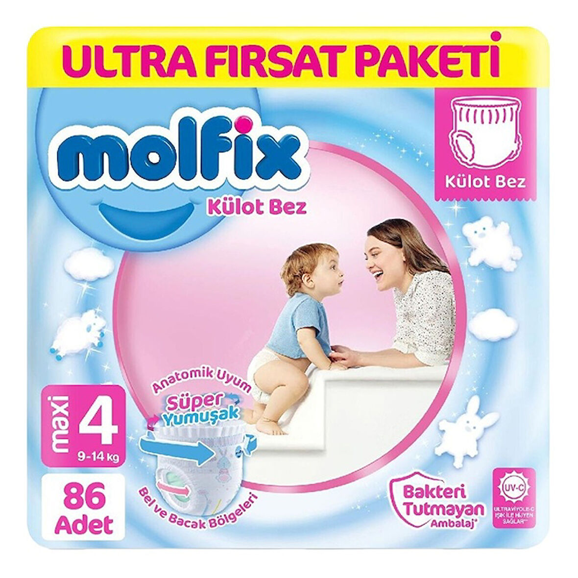 Molfix Ultra Fırsat Paketi Kilotlu Bebek Bezi 4 Numara 86 Adet
