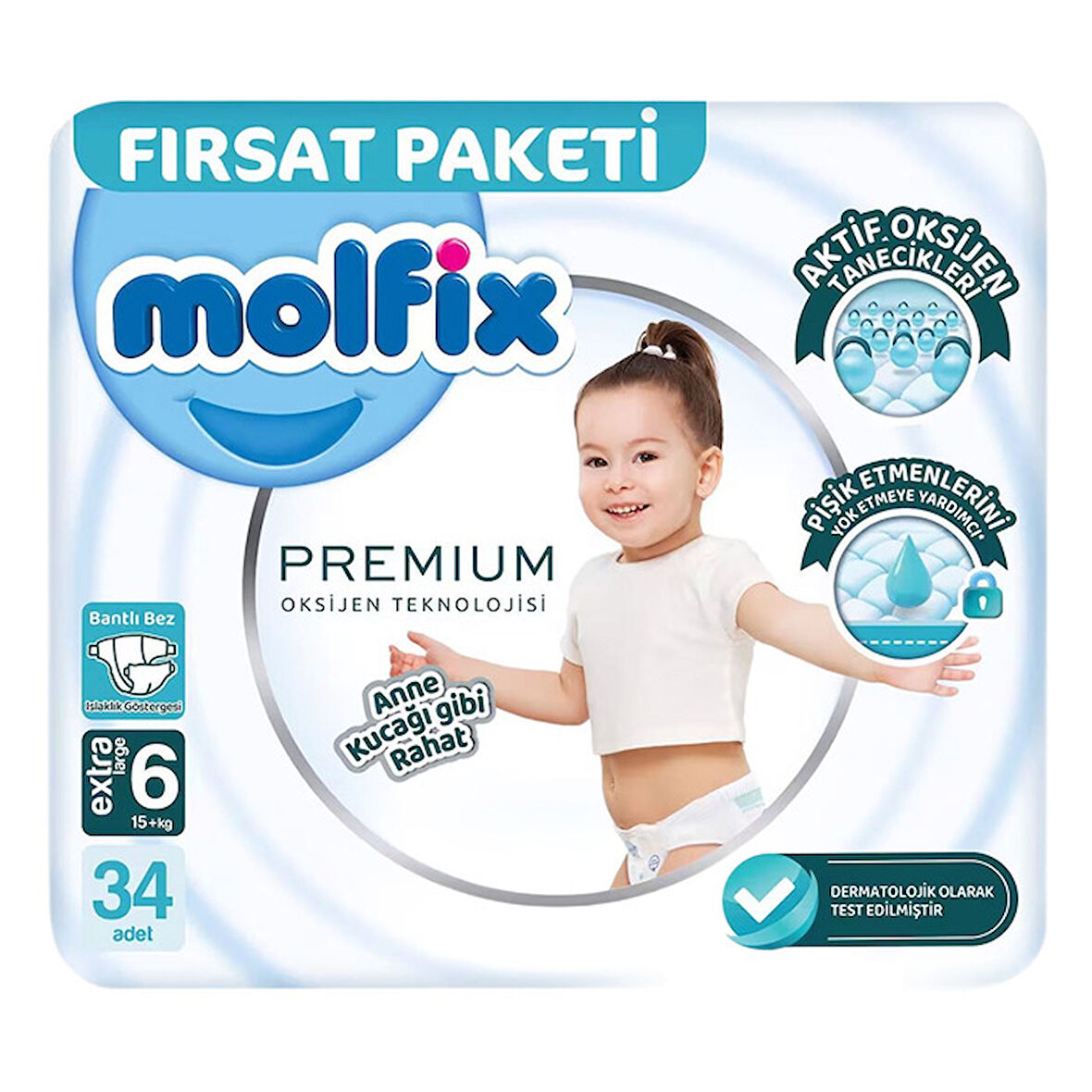 Molfix Bebek Bezi Premium 6 Numara Extra Large 34'lü