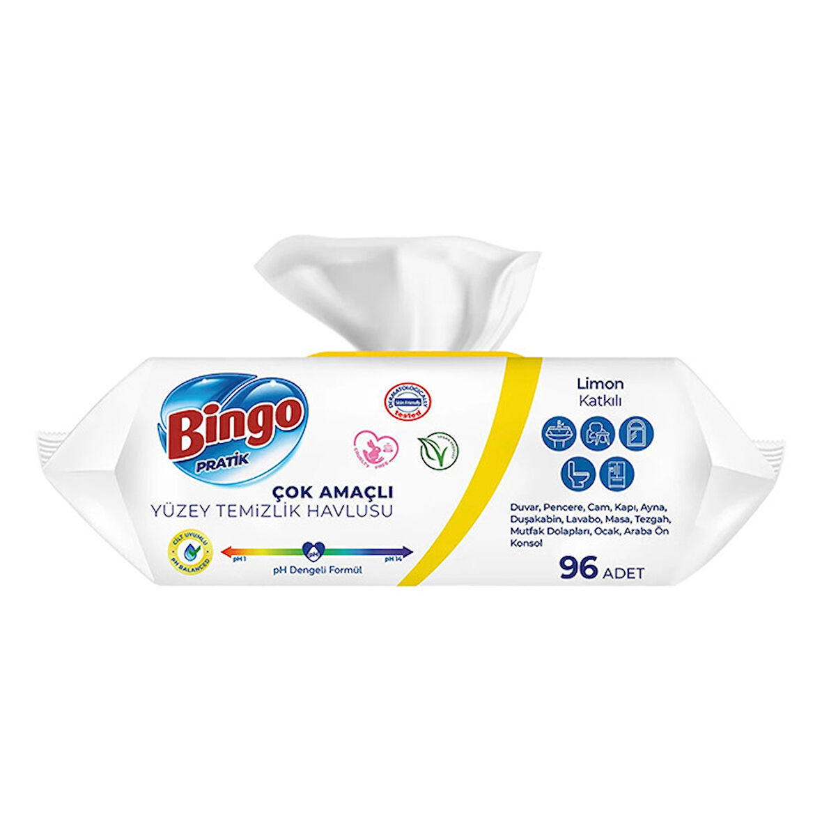 Bingo Yüzey Temizlik Havlusu Limon 96'lı
