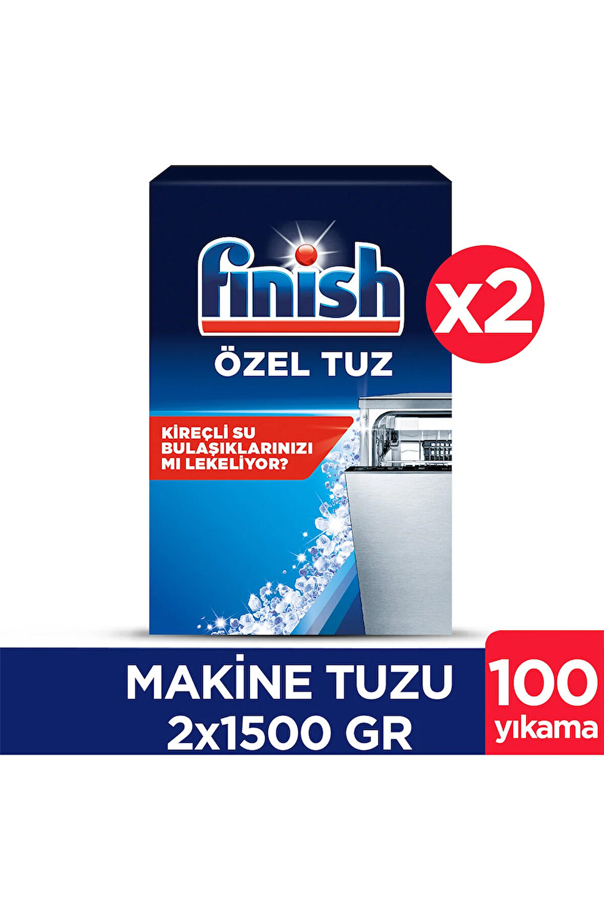 Finish Bulaşık Makinesi  Tuzu  Kireç Kalıntılarına Karşı Koruyucu  2 x 1500 gr