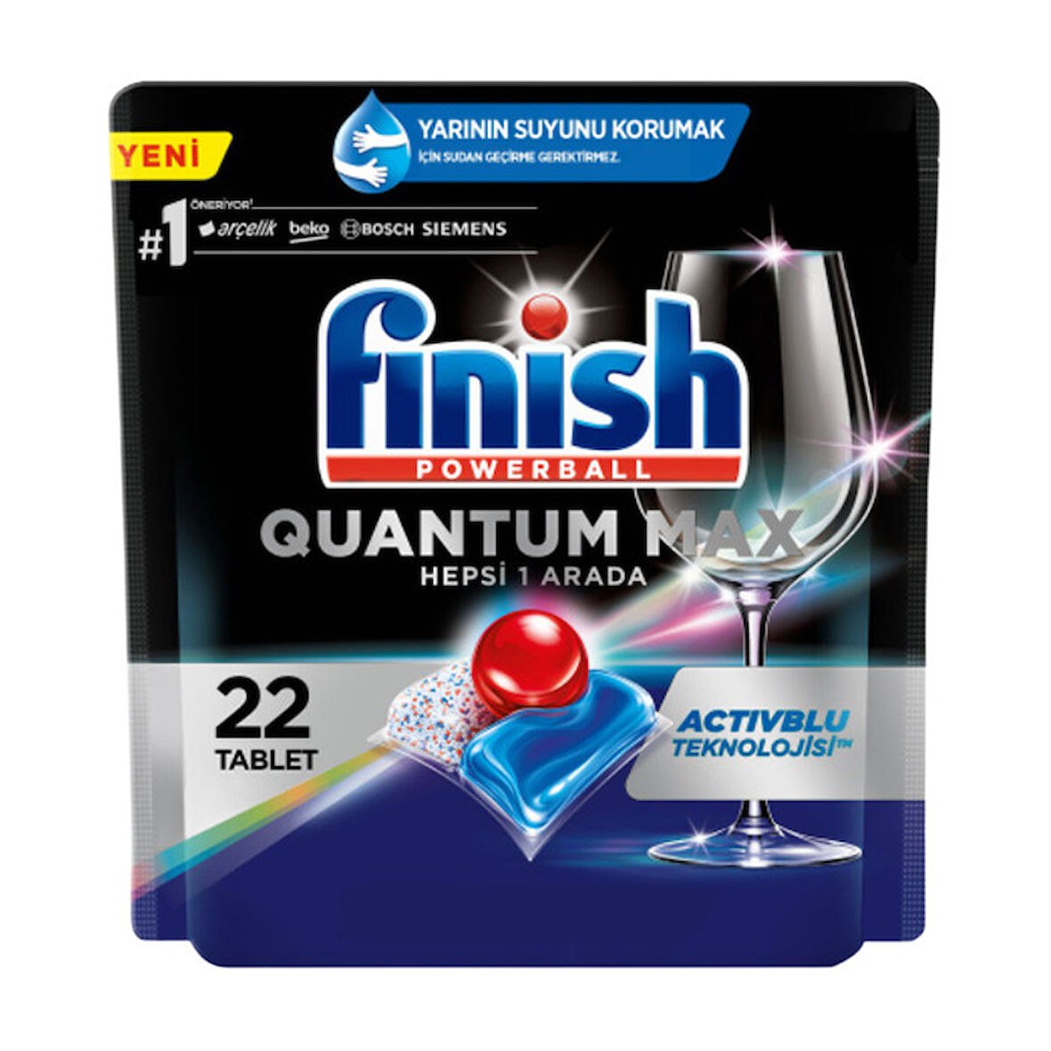 Finish Quantum Max 22 Tablet Hepsi 1 Arada Bulaşık Makinası Deterjanı